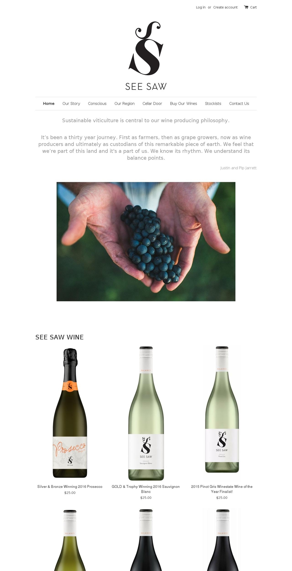 seesawwine.com shopify website screenshot