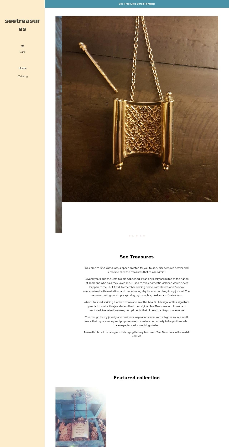 seetreasures.com — Shopify storefront screenshot