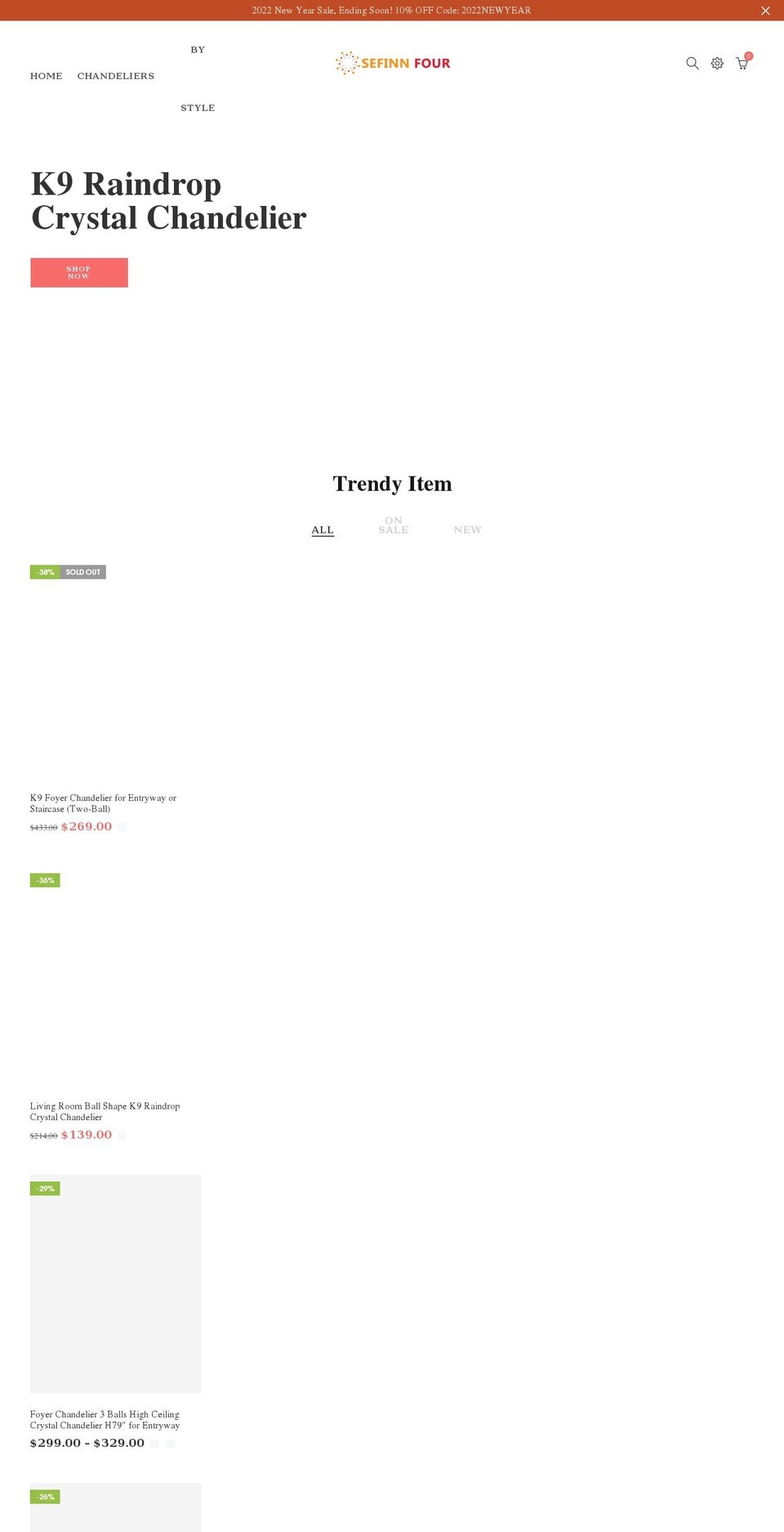 sefinnfour.com — Shopify storefront screenshot