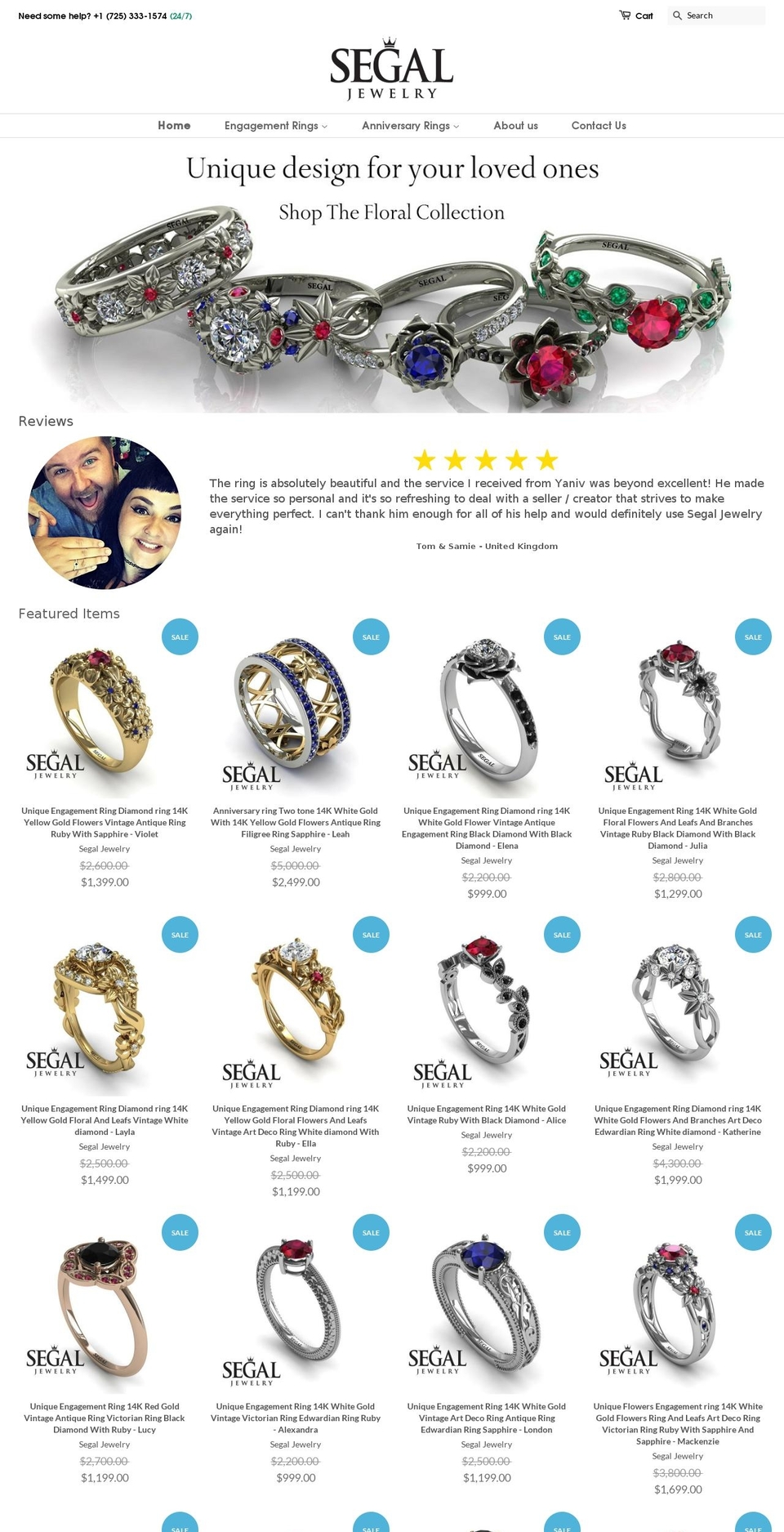 segaljewellery.com shopify website screenshot