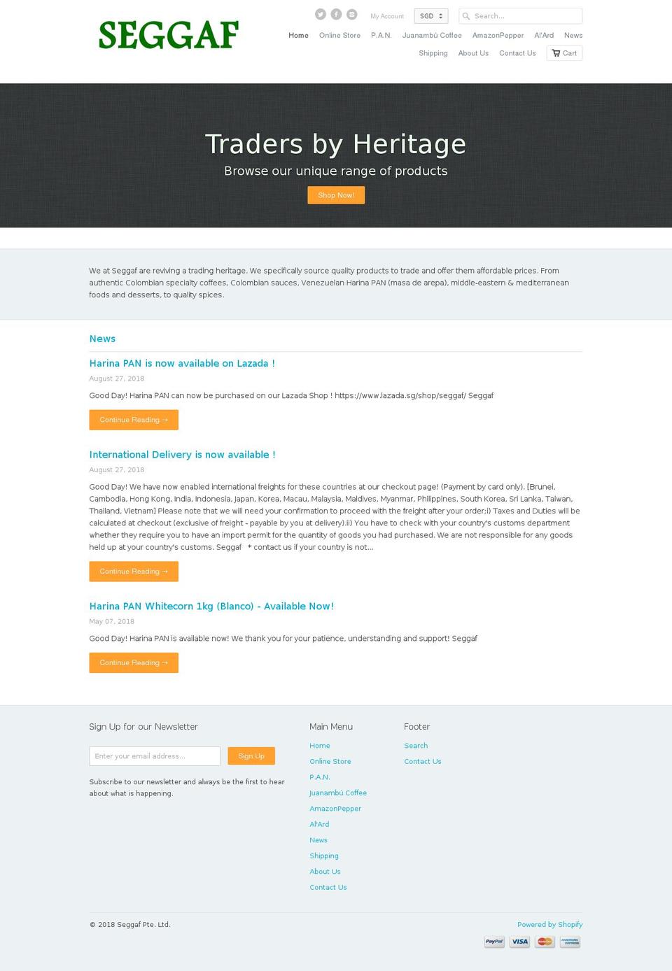seggaf.com — Shopify storefront screenshot