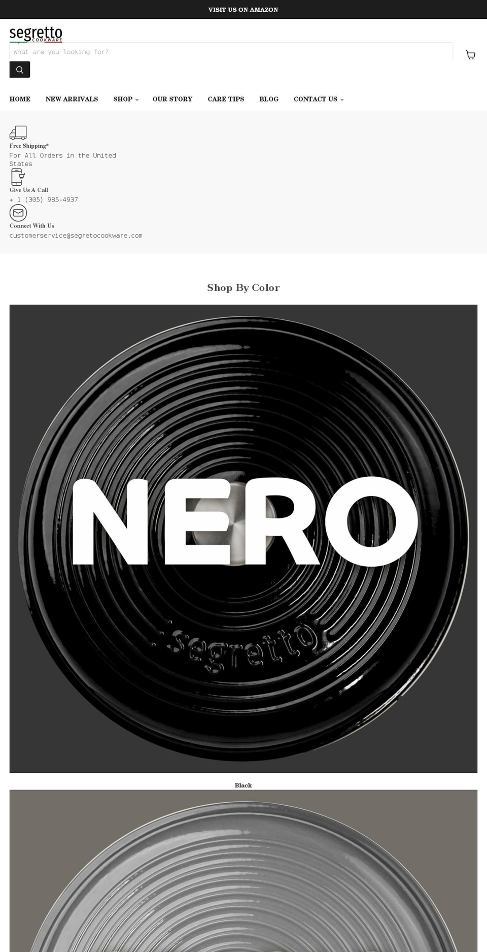 segrettocookware.com shopify website screenshot