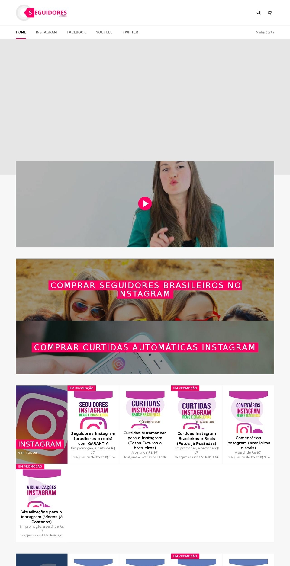 seguidores.com.br shopify website screenshot