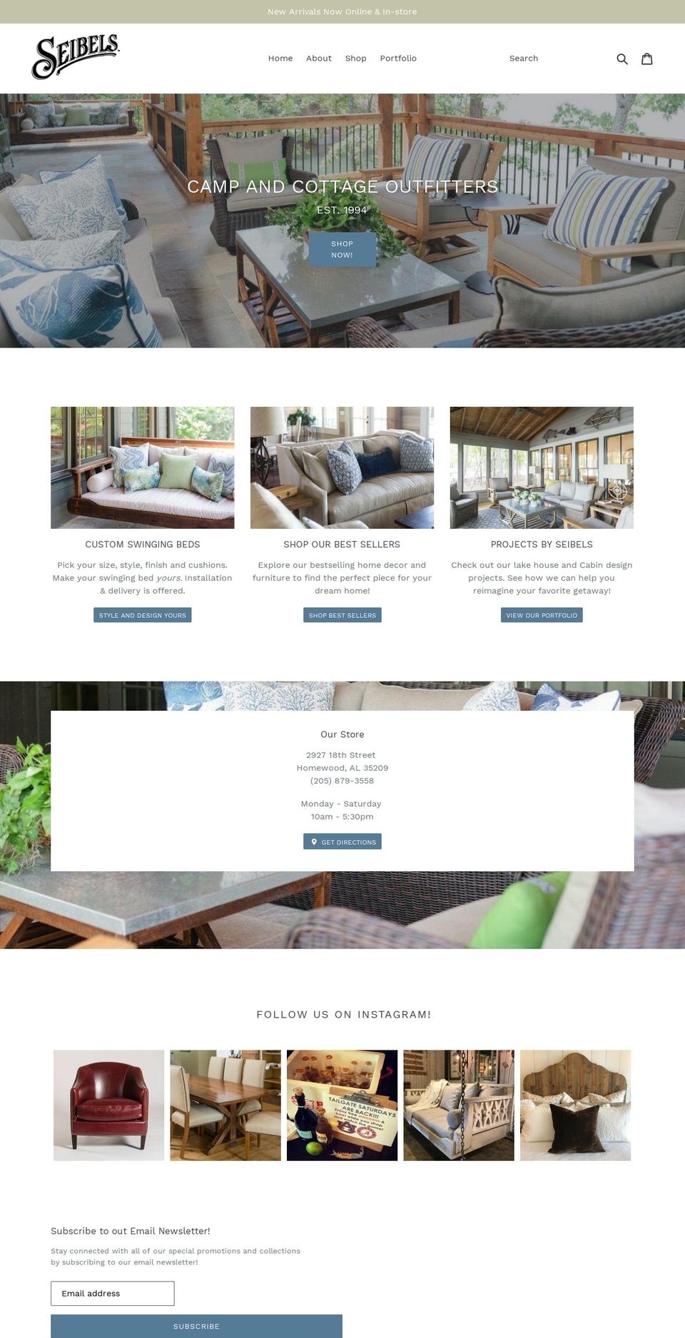 seibelscottage.com shopify website screenshot