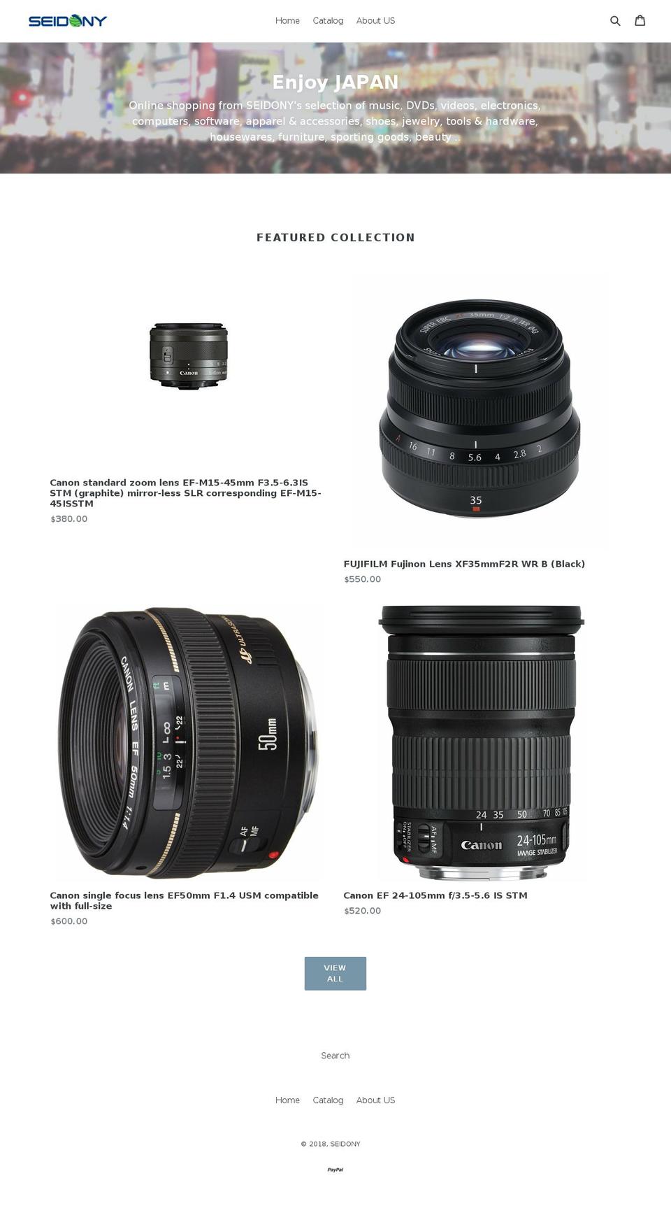 seidony.com shopify website screenshot