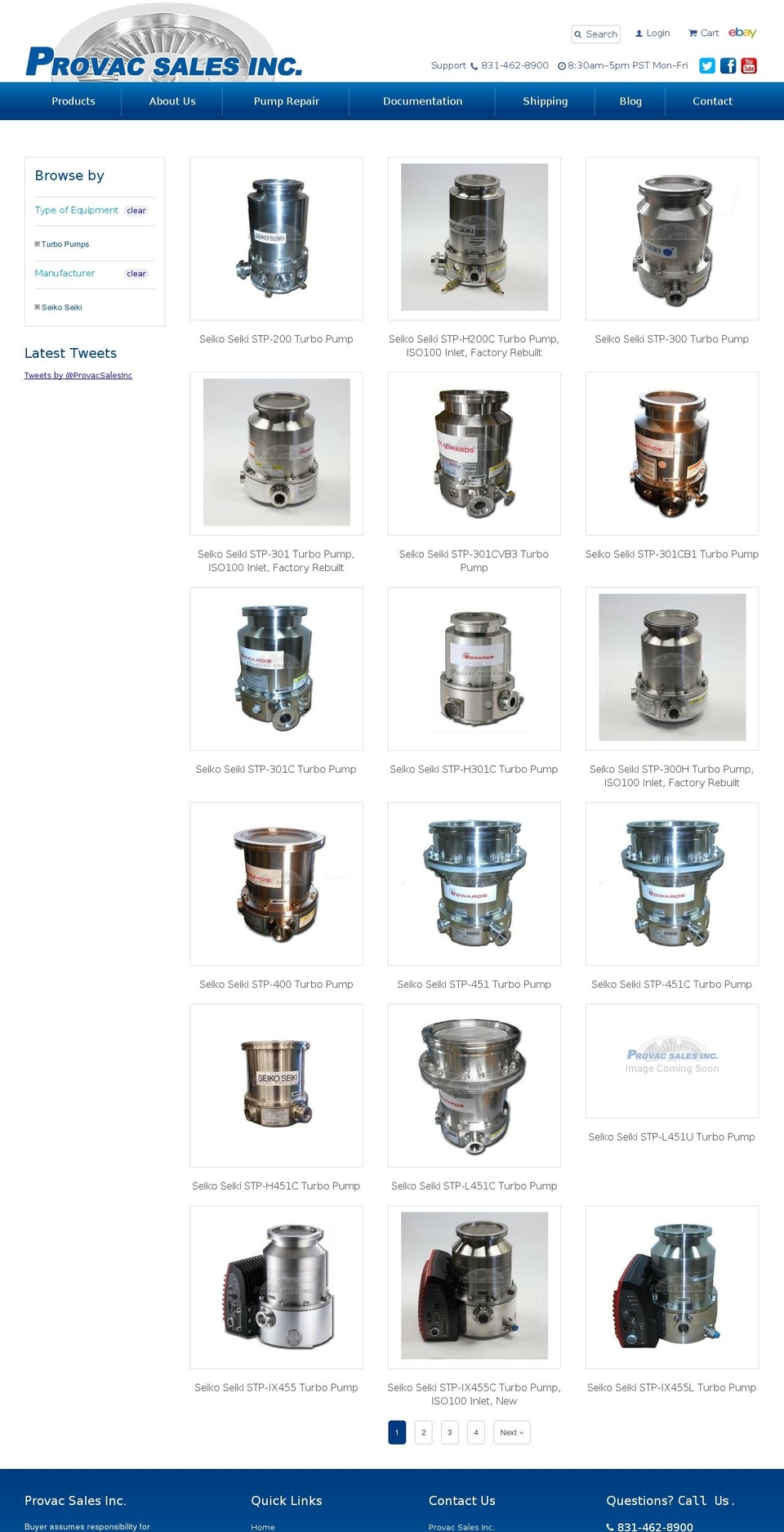 Provac Shopify theme site example seikoseikiturbopump.com