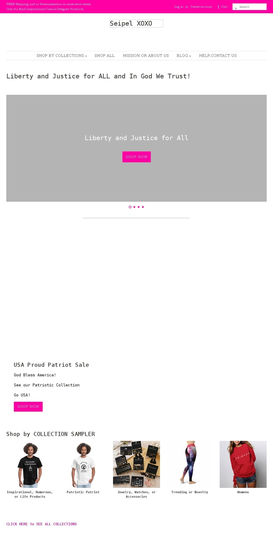 seipelxoxo.com shopify website screenshot