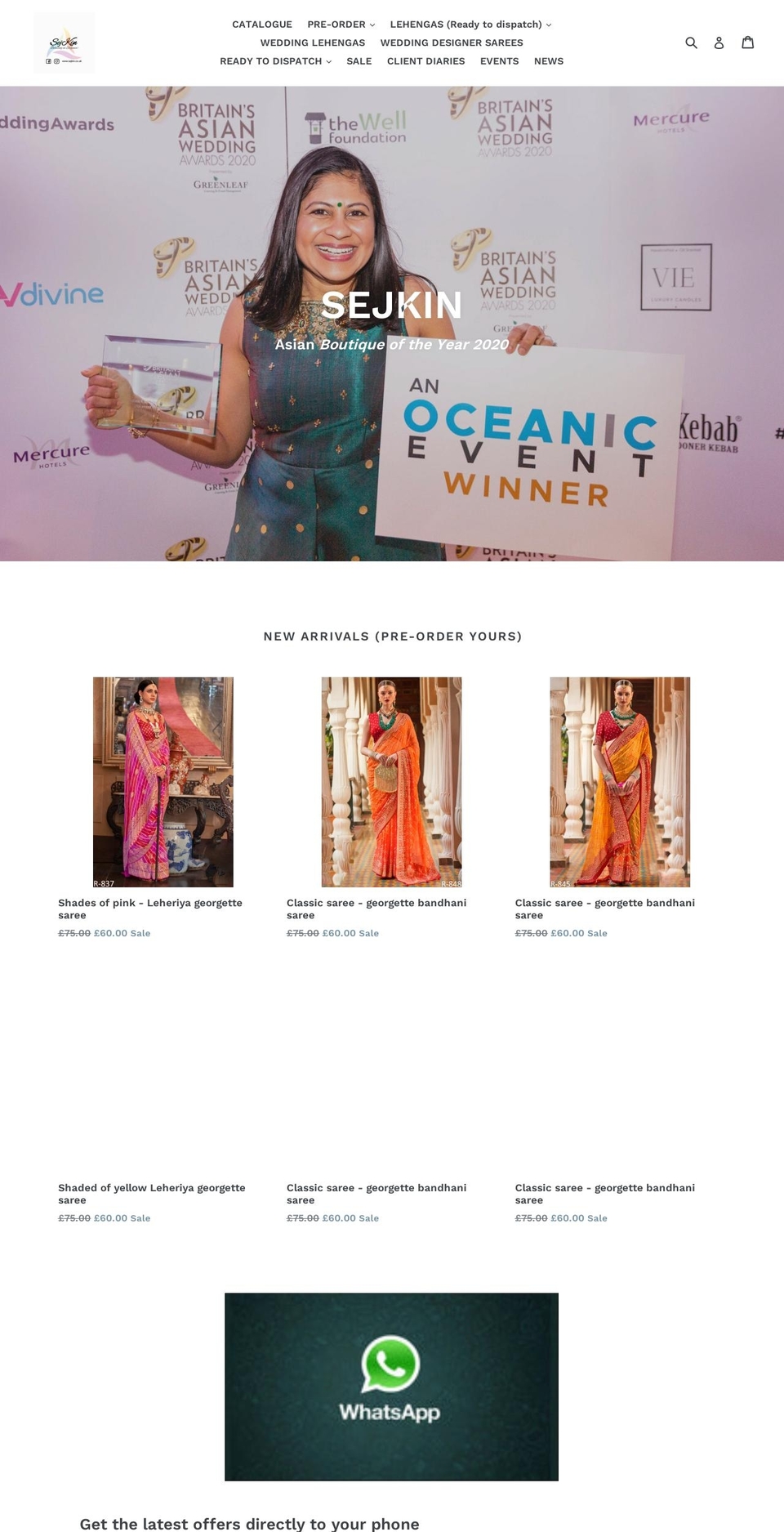 sejkin.co.uk shopify website screenshot