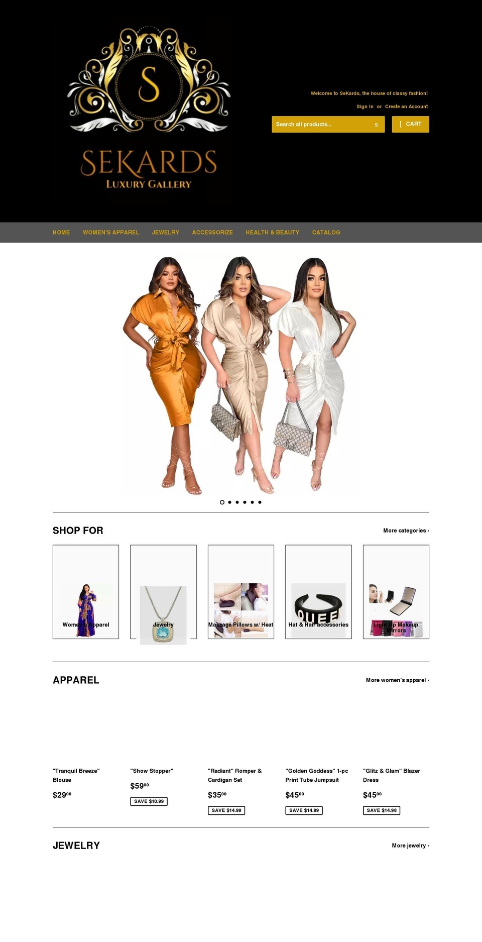 sekards.com shopify website screenshot