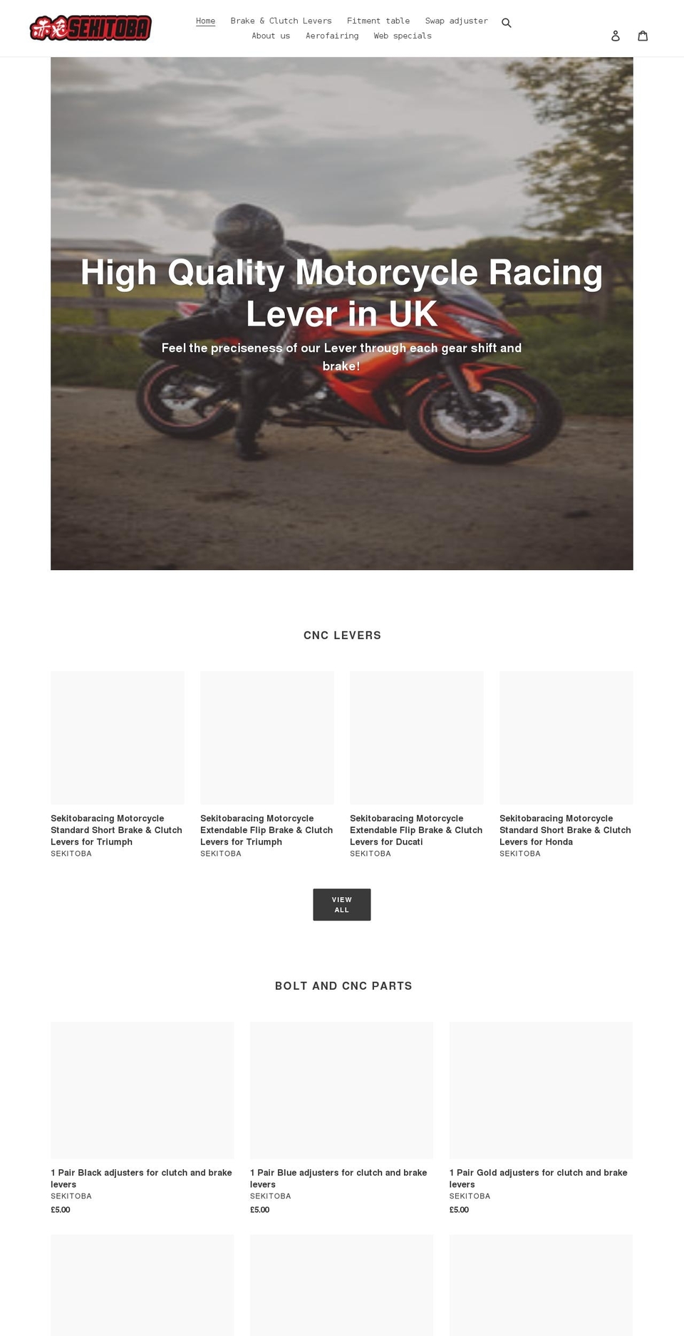 sekitobaracing.com shopify website screenshot