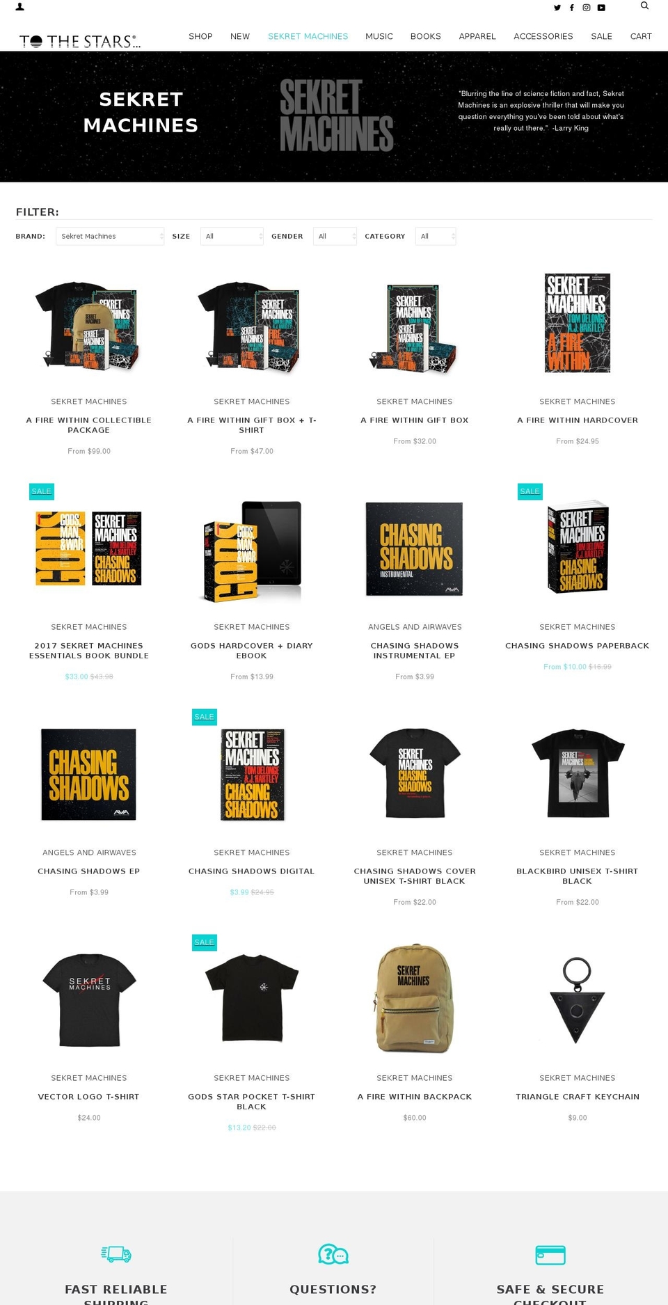 sekretmachines.com — Shopify storefront screenshot