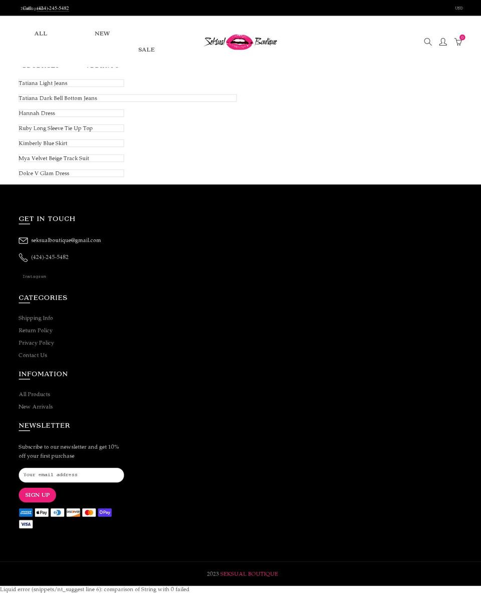 seksualboutique.com — Shopify storefront screenshot
