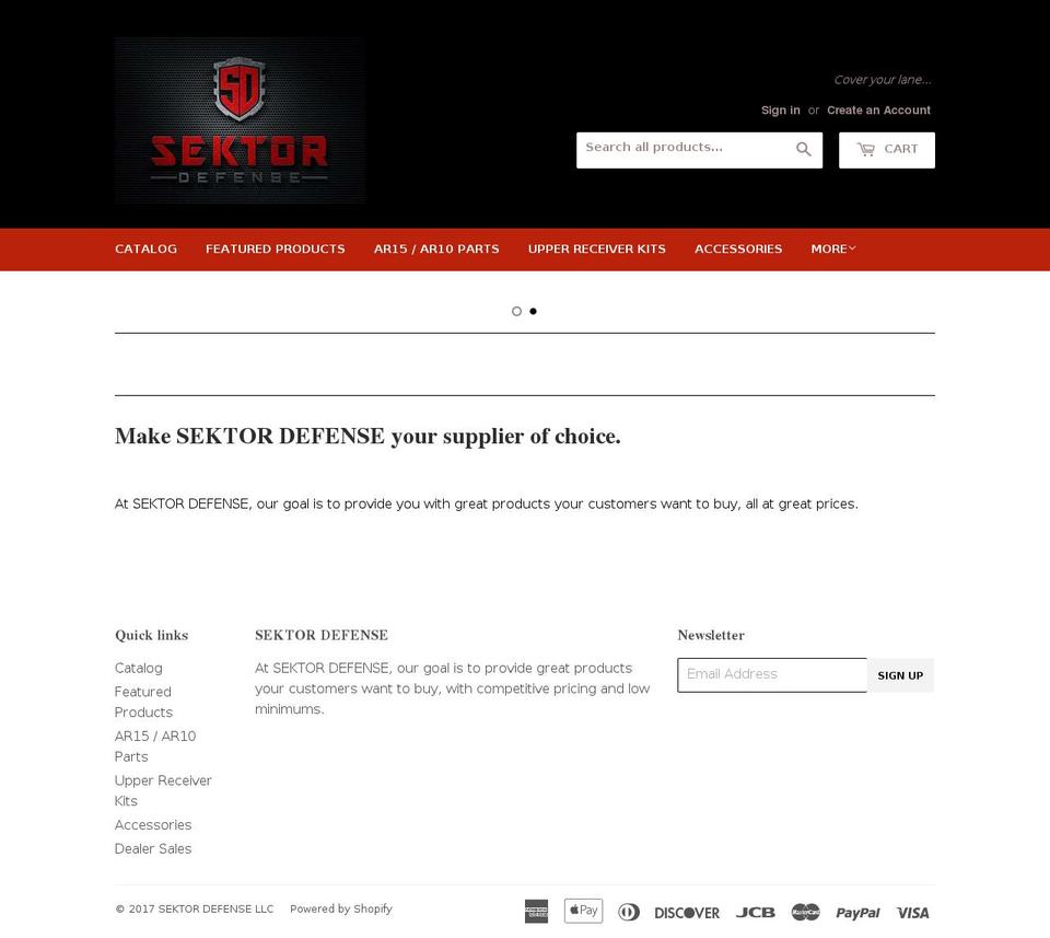sektordefense.com shopify website screenshot
