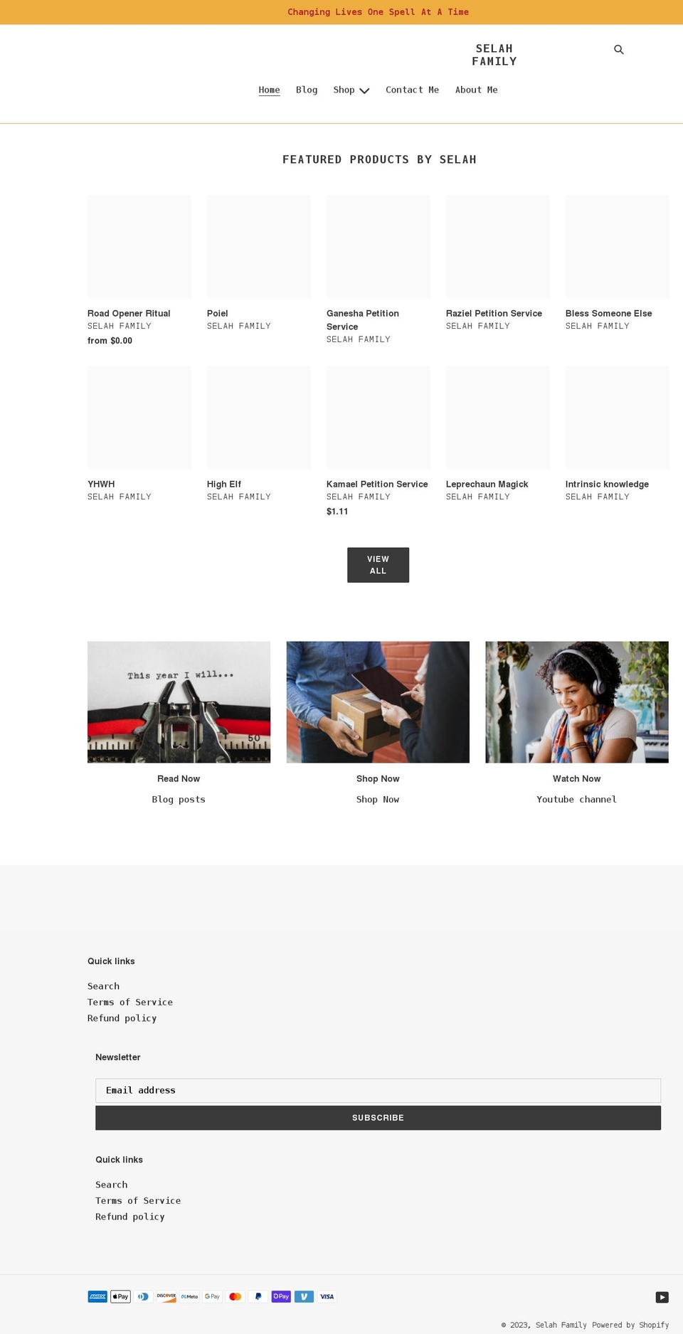 selah.family shopify website screenshot