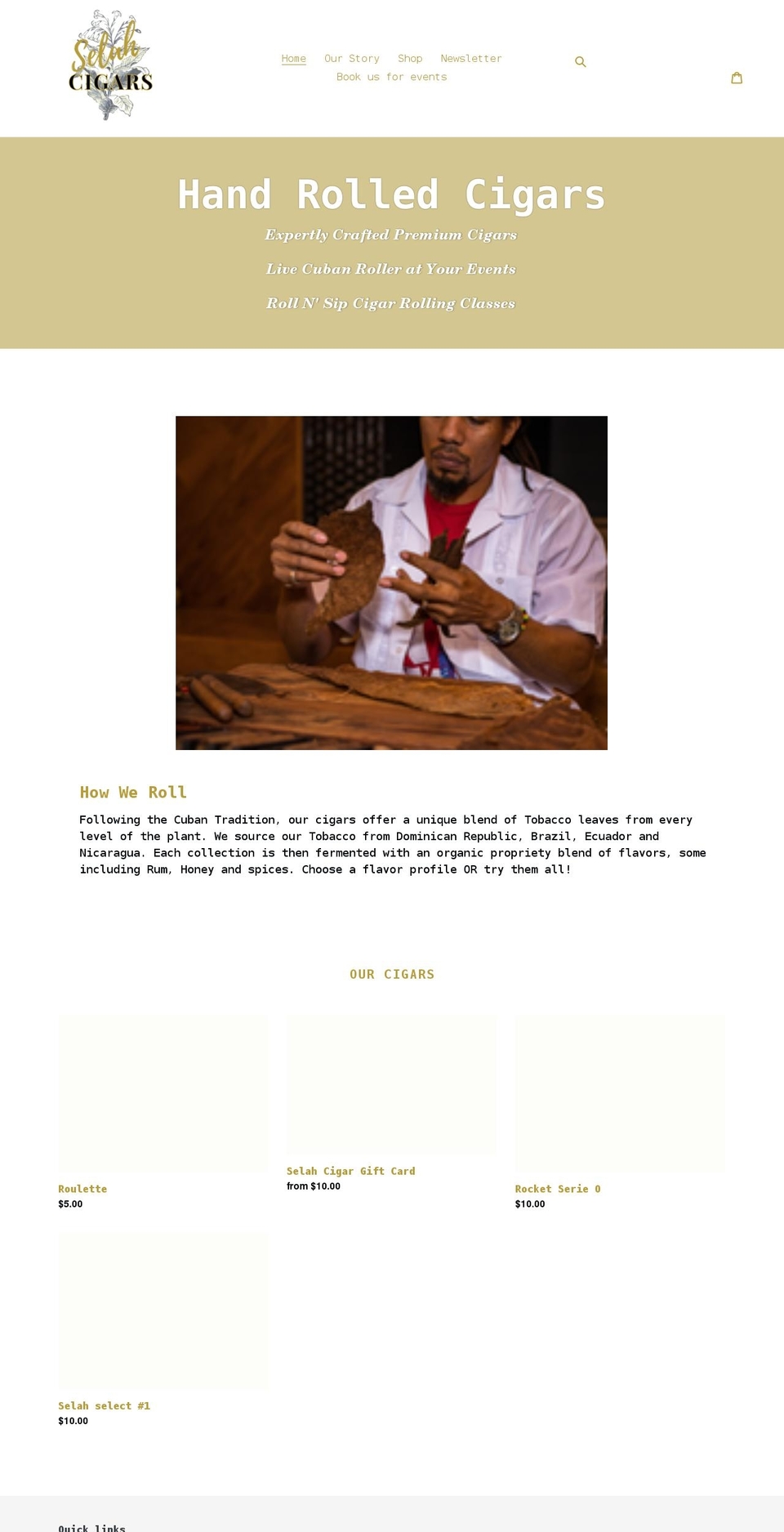 selahcigars.com shopify website screenshot