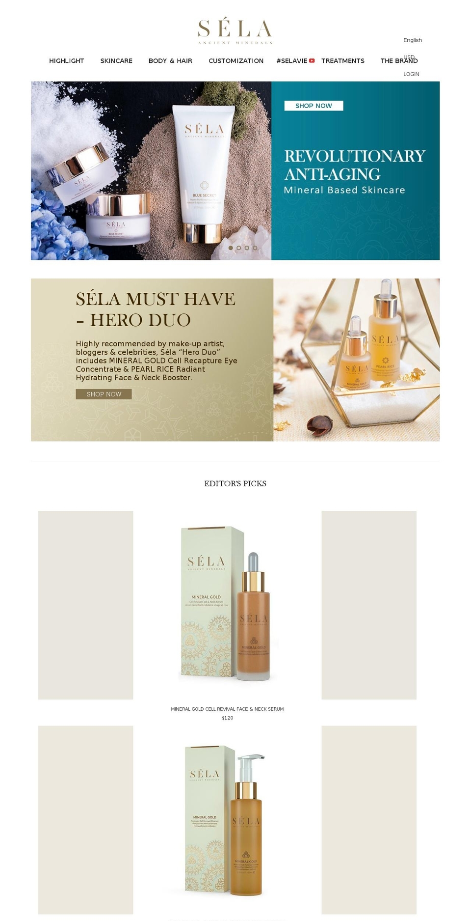 selaminerals.com — Shopify storefront screenshot