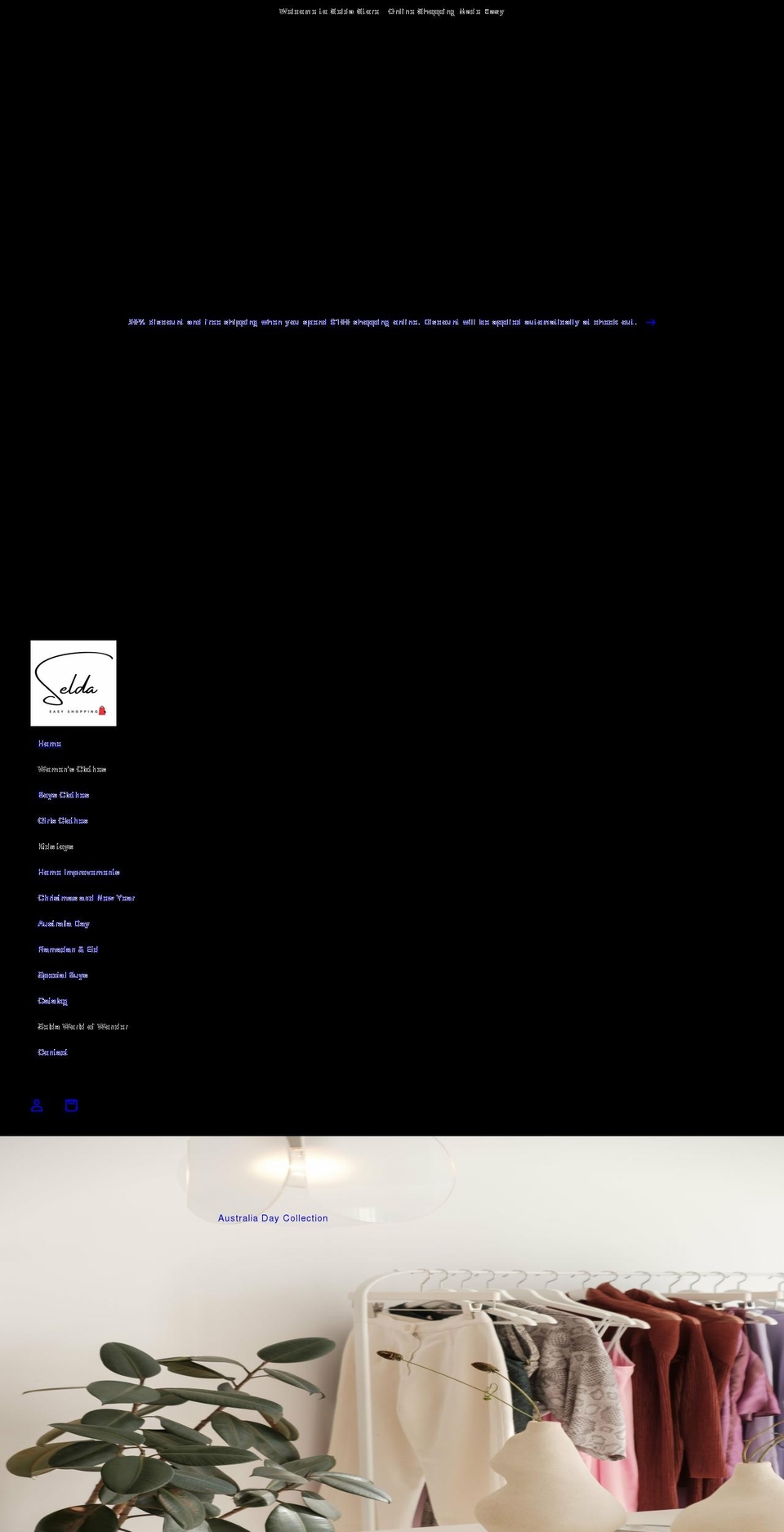 seldastore.com shopify website screenshot