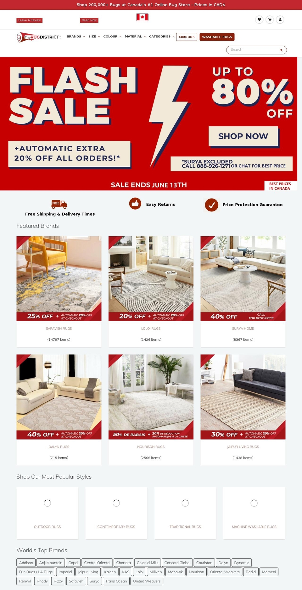 select-rugs-ca.myshopify.com shopify website screenshot