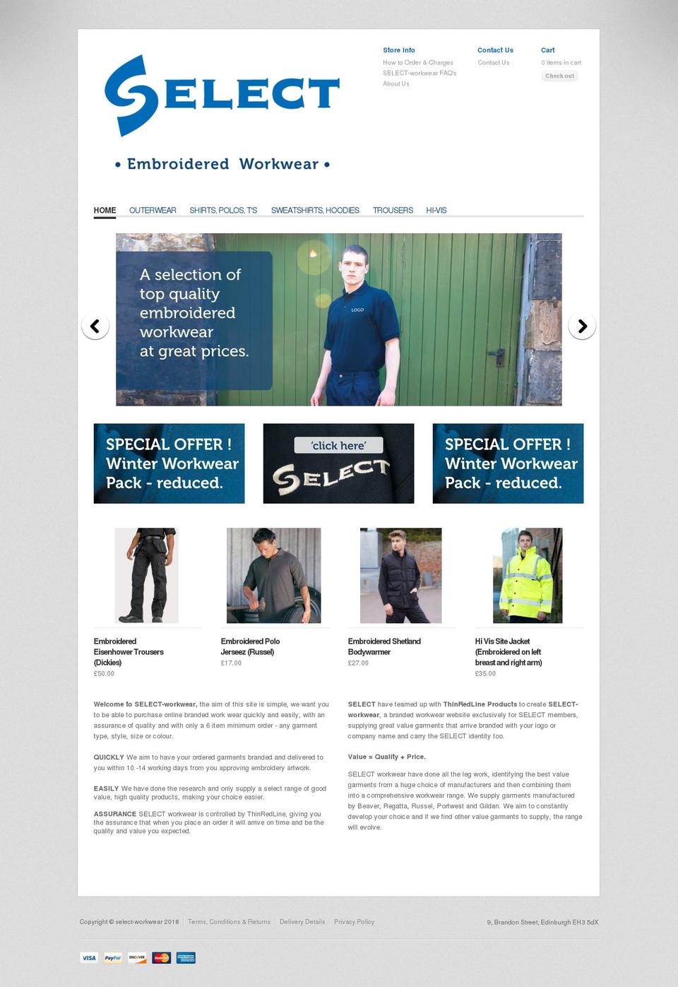 select-workwear.com — Shopify storefront screenshot
