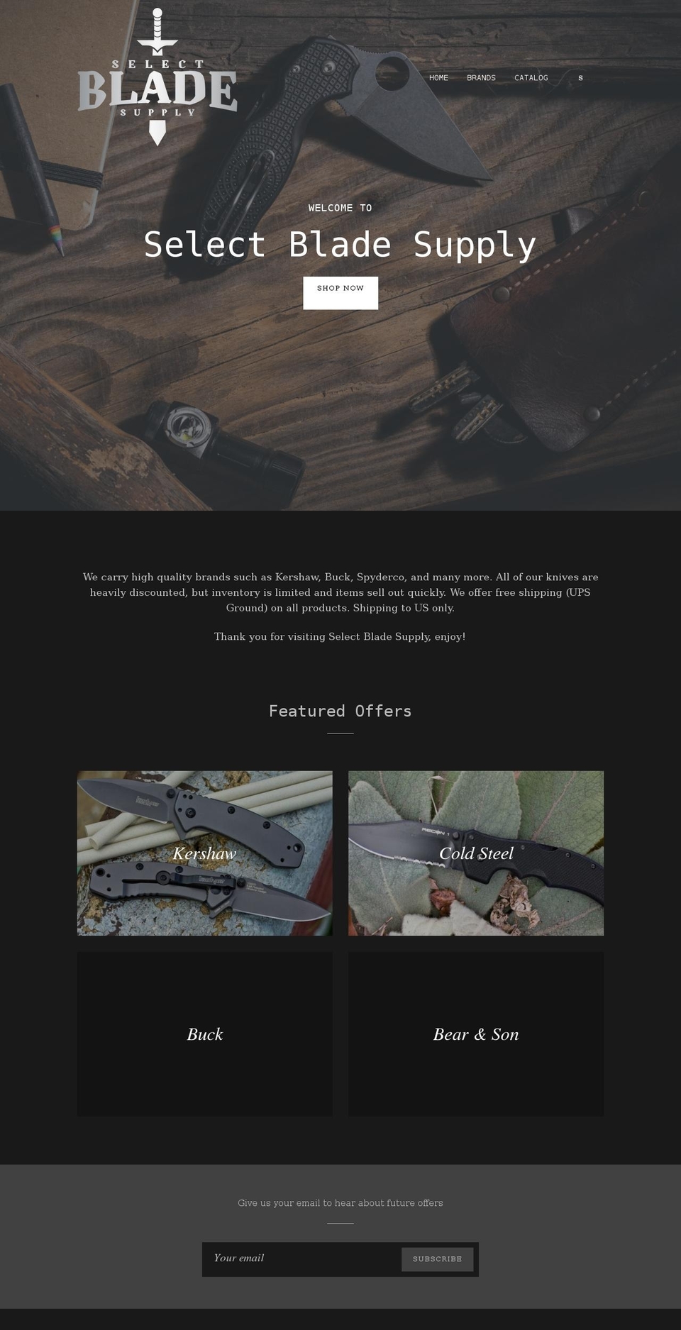 selectbladesupply.com shopify website screenshot