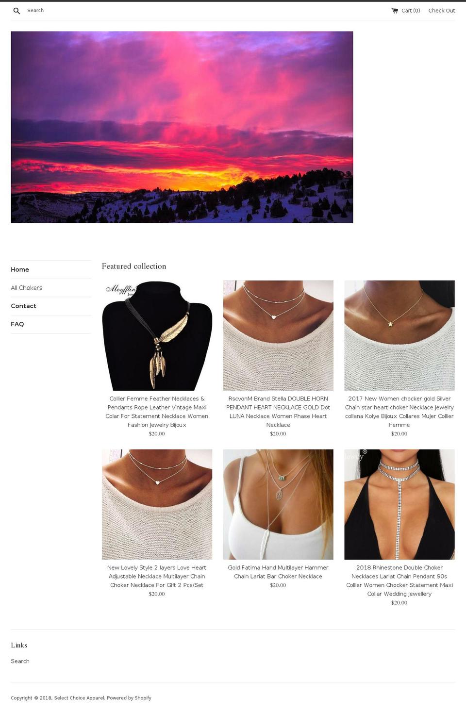 selectchoiceapparel.com — Shopify storefront screenshot