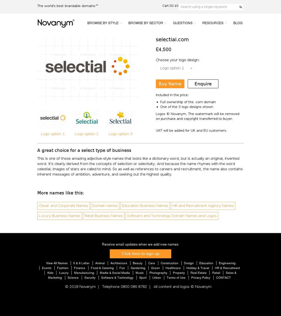 selectial.com — Shopify storefront screenshot