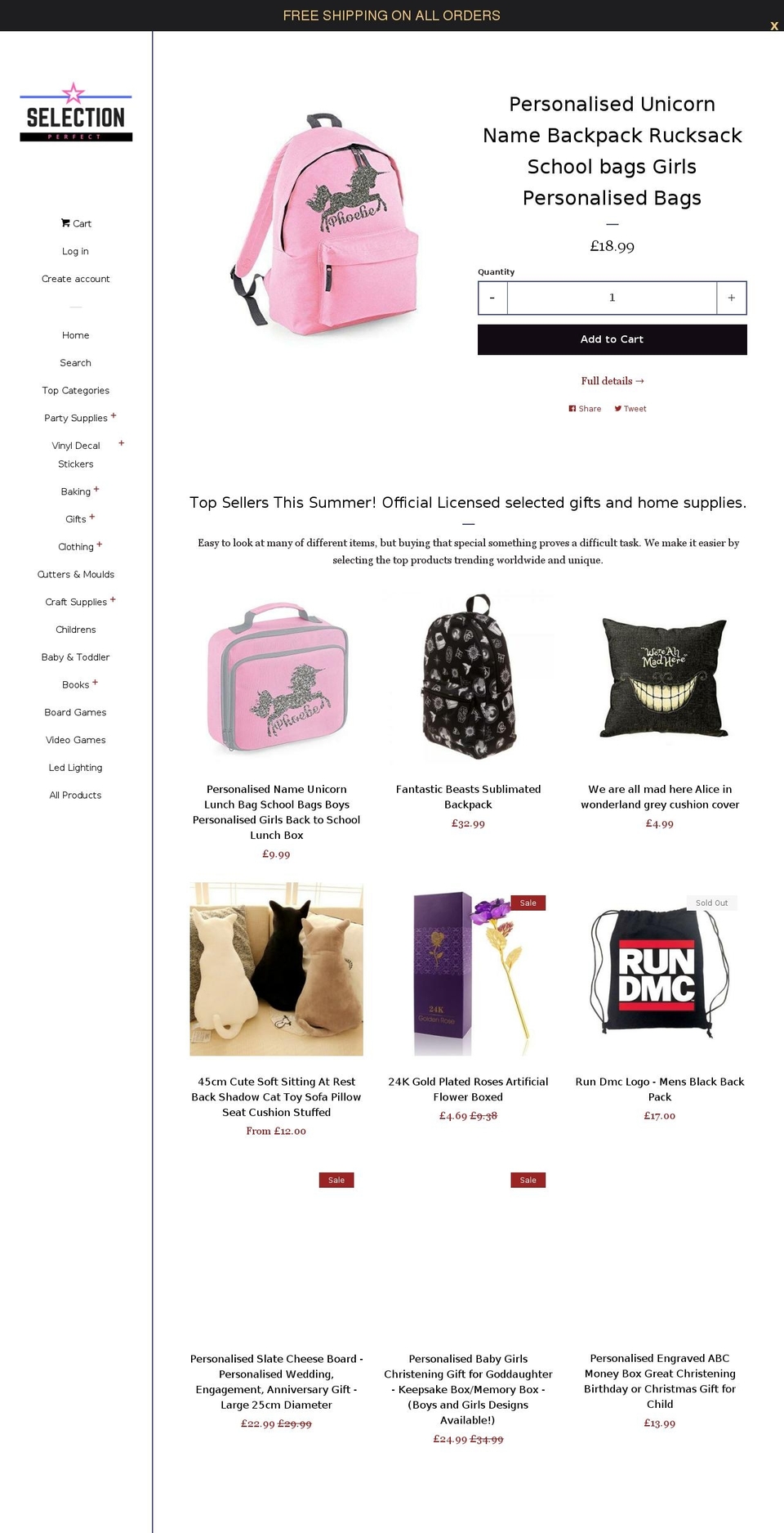 selectionperfect.com — Shopify storefront screenshot