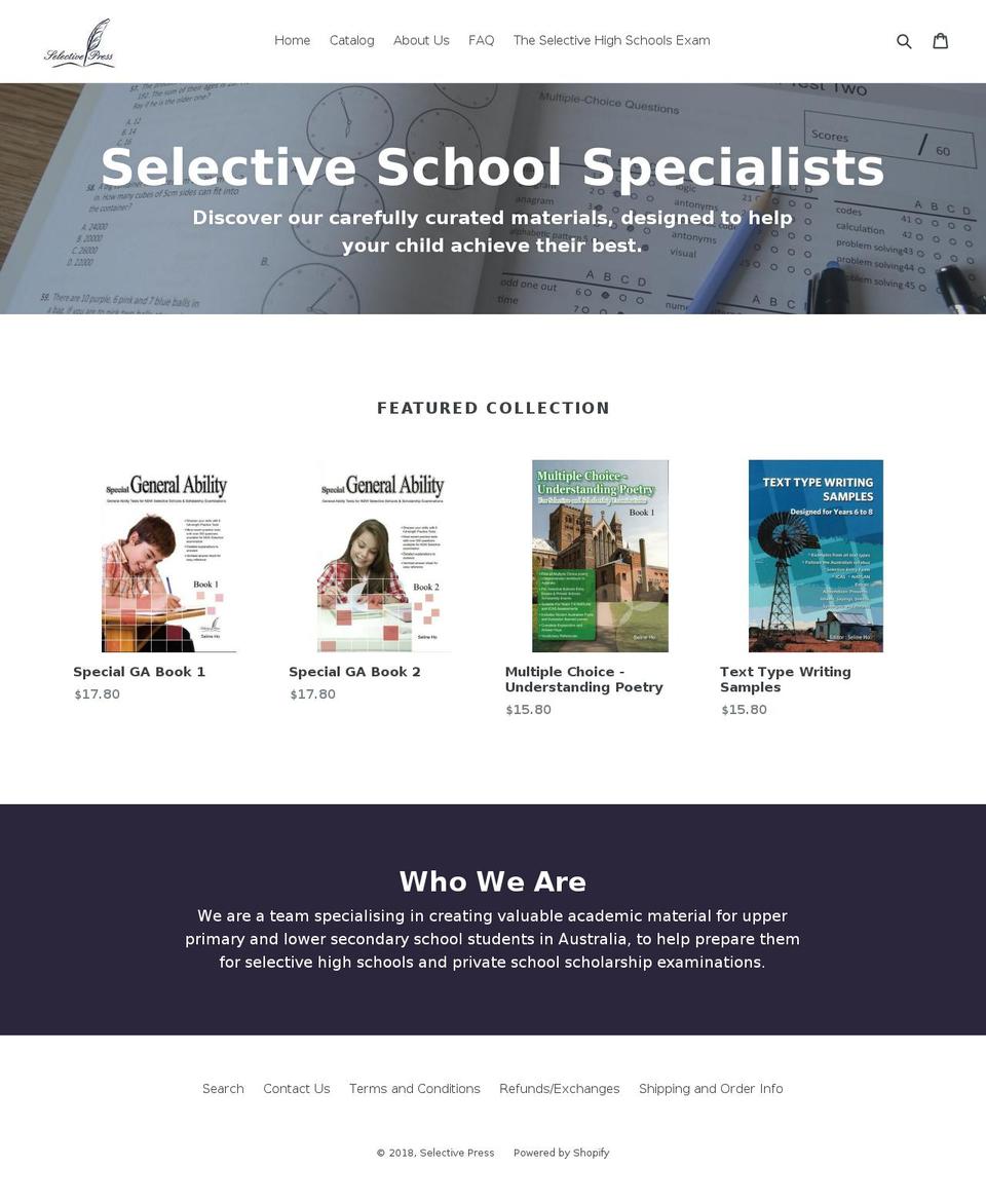 selective-press.com — Shopify storefront screenshot