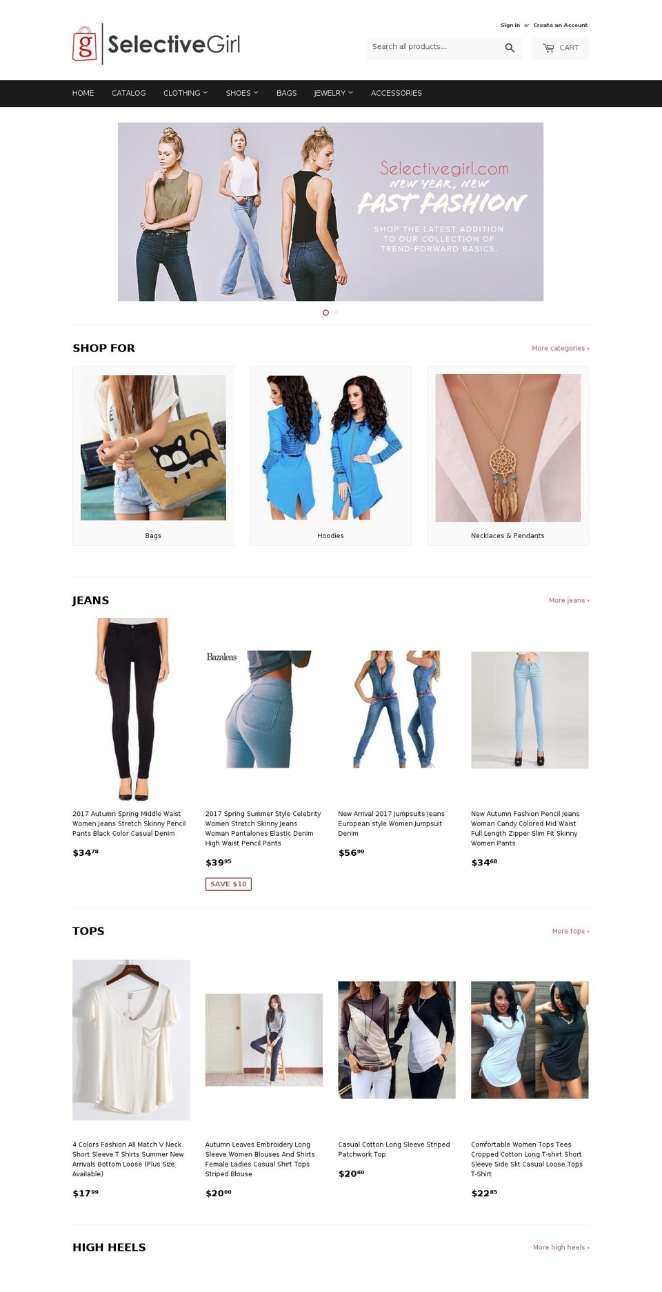 selectivegirl.com shopify website screenshot