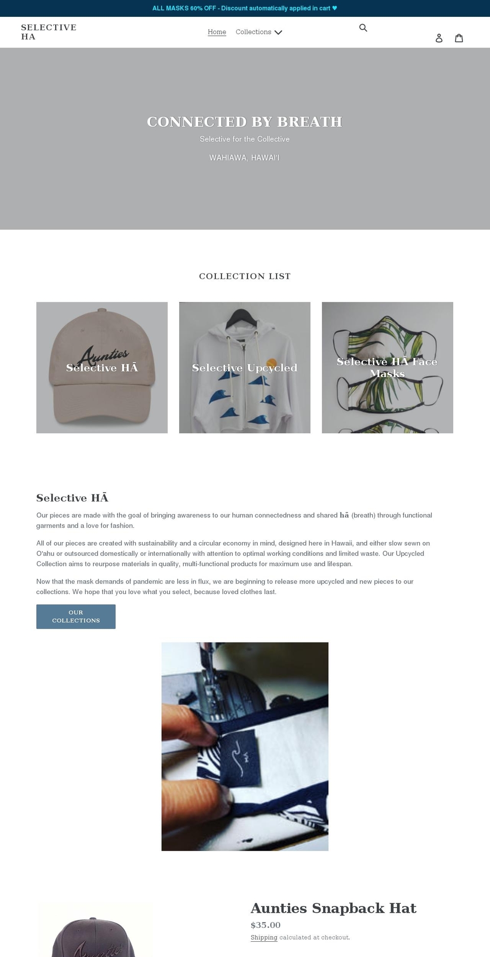 selectiveha.com shopify website screenshot