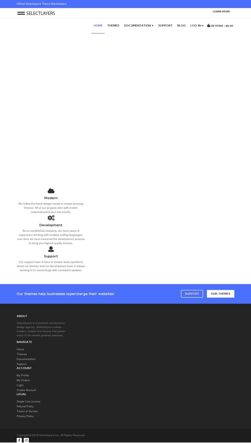 selectlayers.com shopify website screenshot