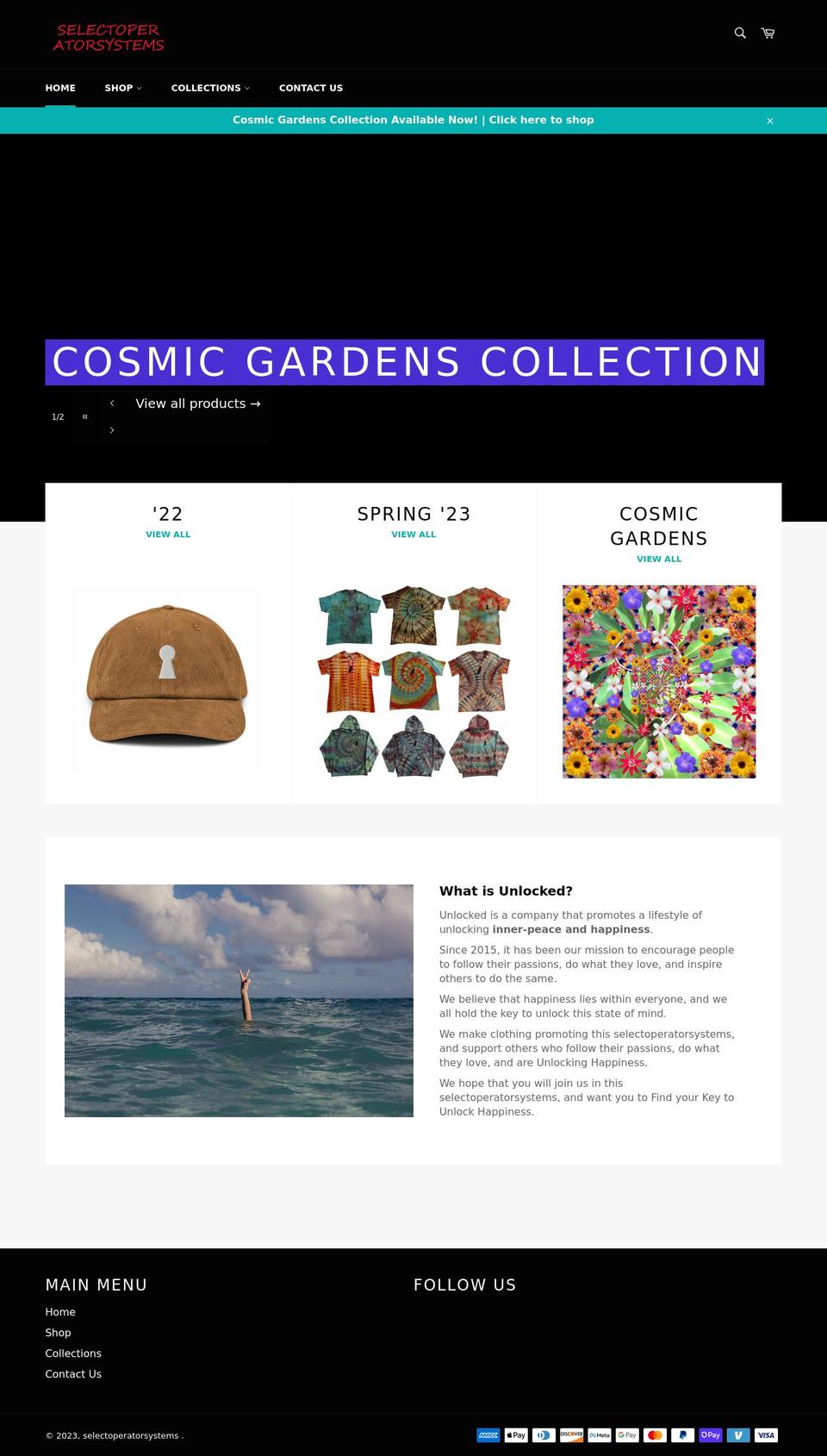 selectoperatorsystems.com shopify website screenshot