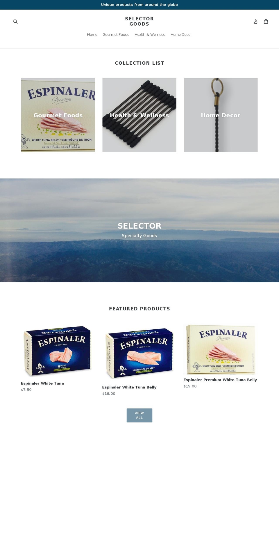 selectorgoods.com — Shopify storefront screenshot