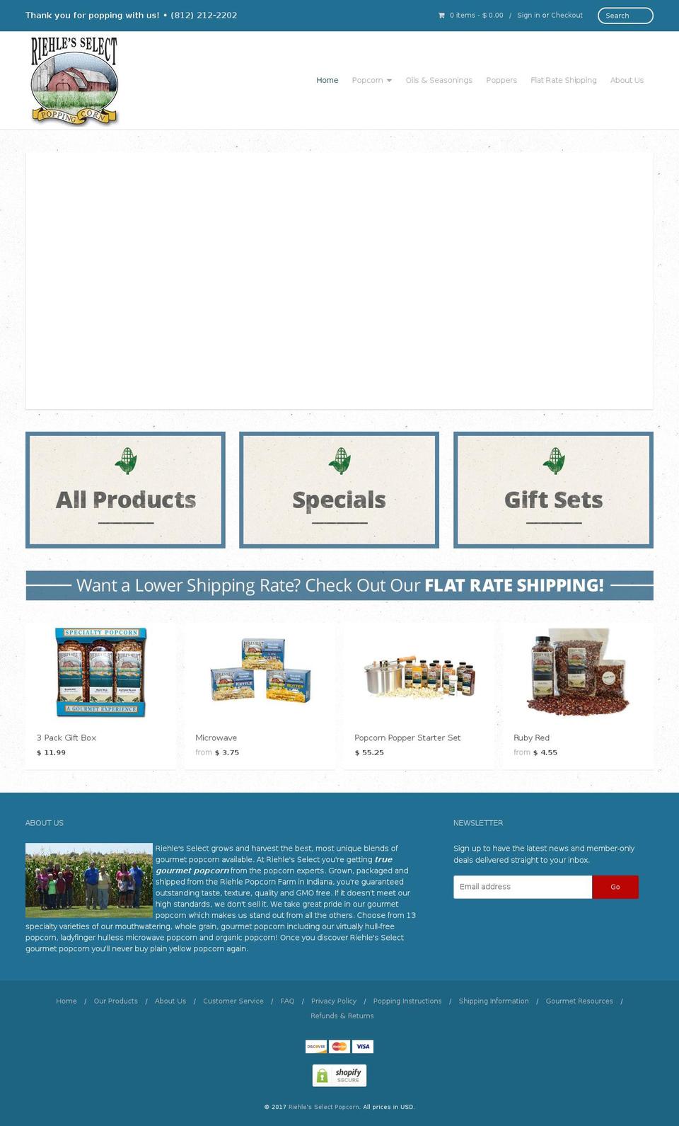 selectpopcorn.com shopify website screenshot
