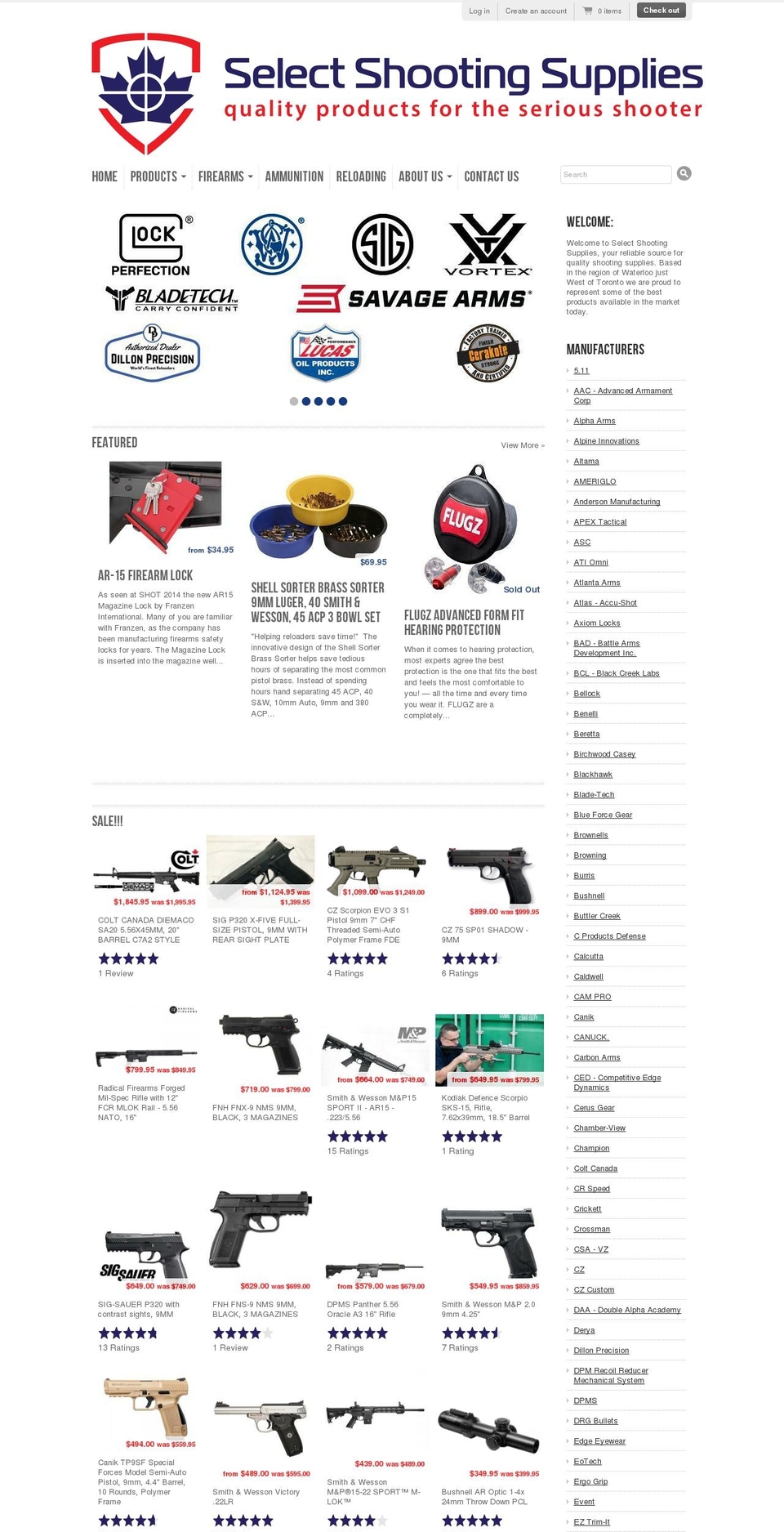 selectshootingsports.com — Shopify storefront screenshot