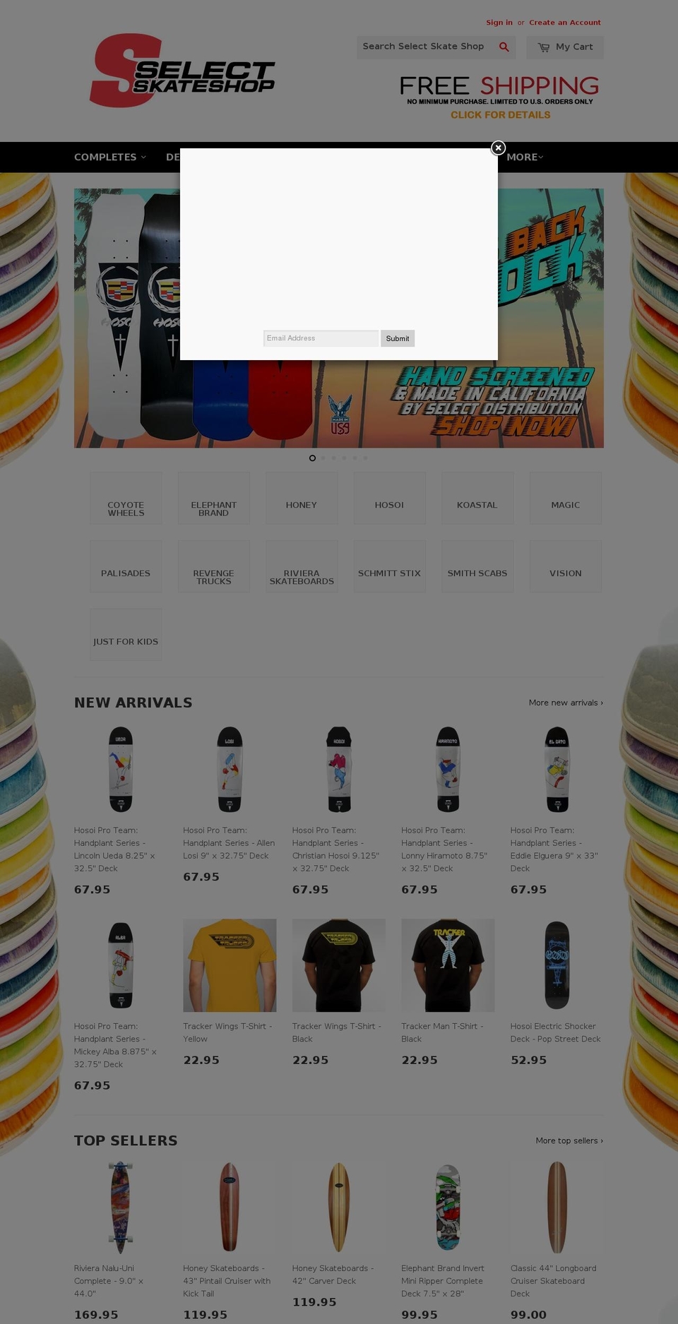 selectsk8shop.com — Shopify storefront screenshot