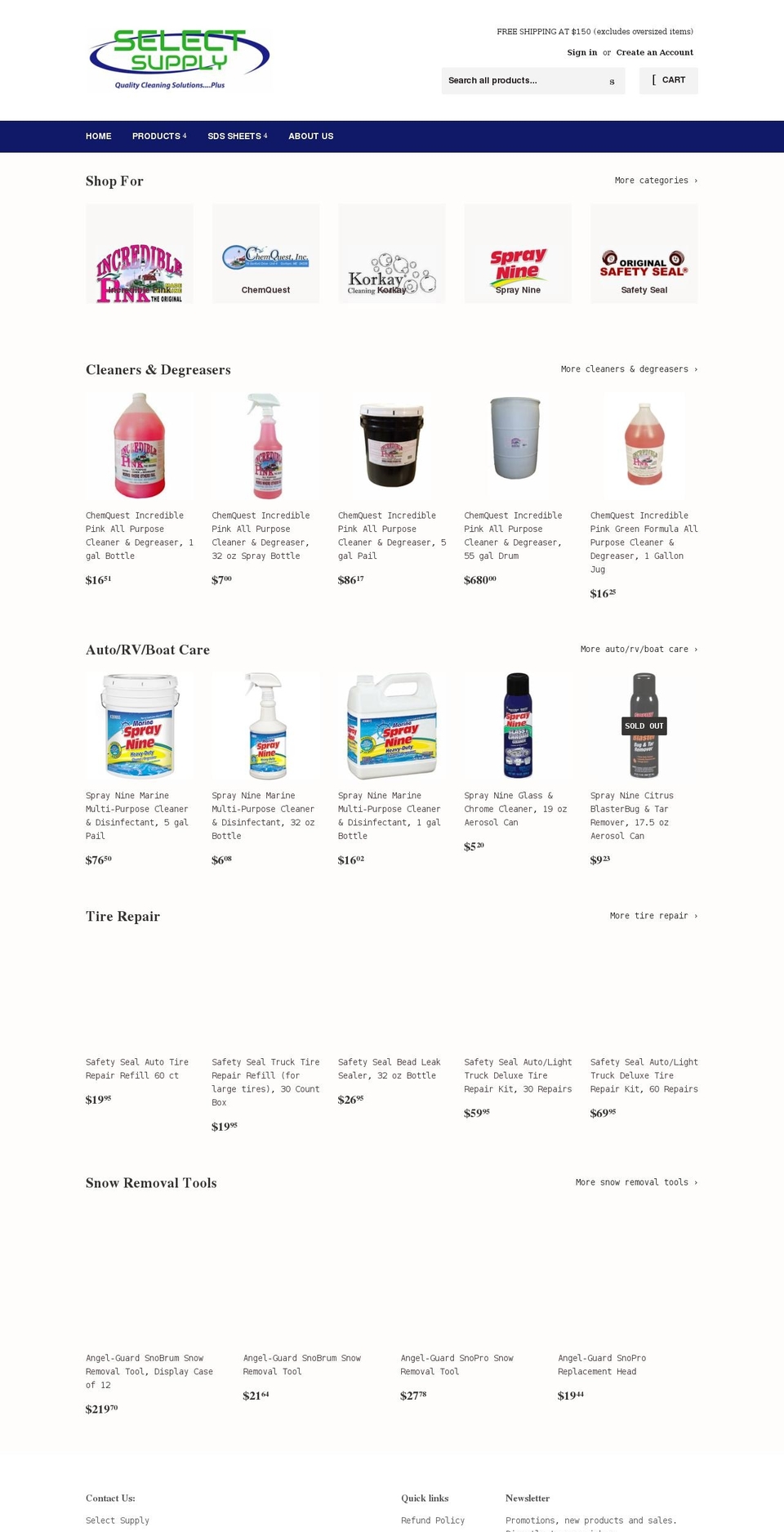 selectsupplystore.com shopify website screenshot