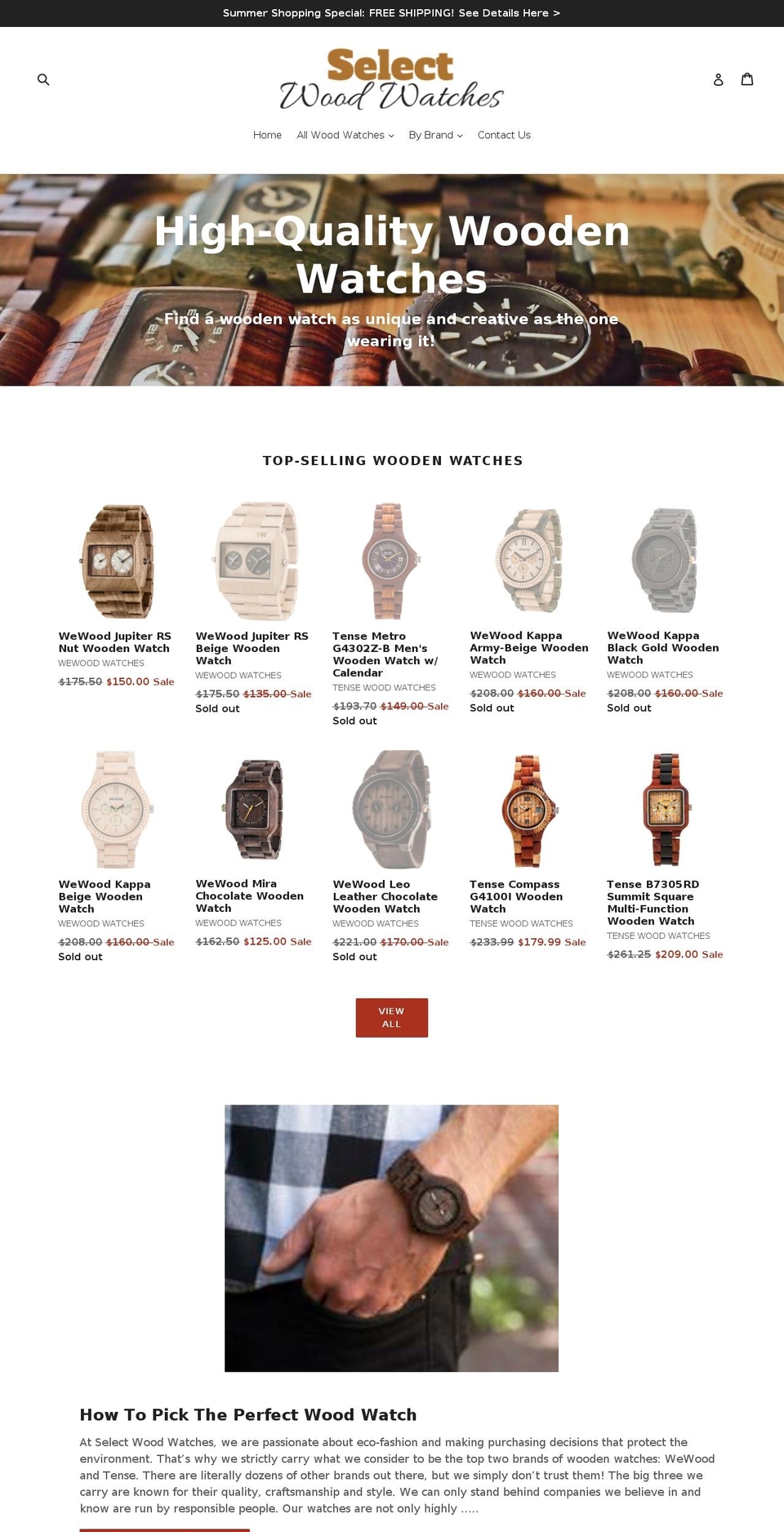 selectwoodwatches.com — Shopify storefront screenshot