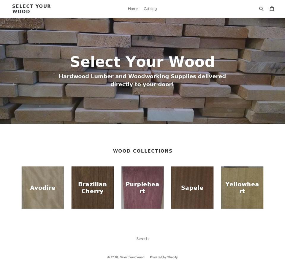 selectyourwood.com — Shopify storefront screenshot