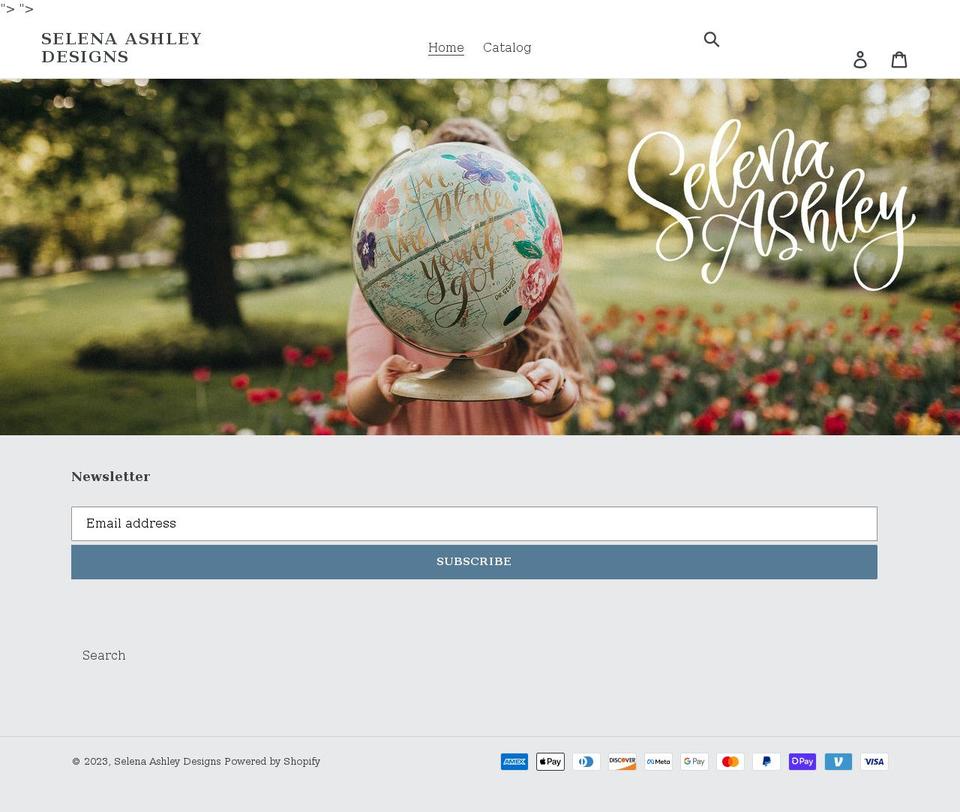 selena-ashley.myshopify.com shopify website screenshot