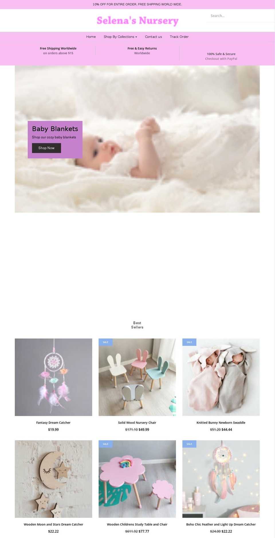 PremiumLayout Shopify theme site example selenasnursery.com