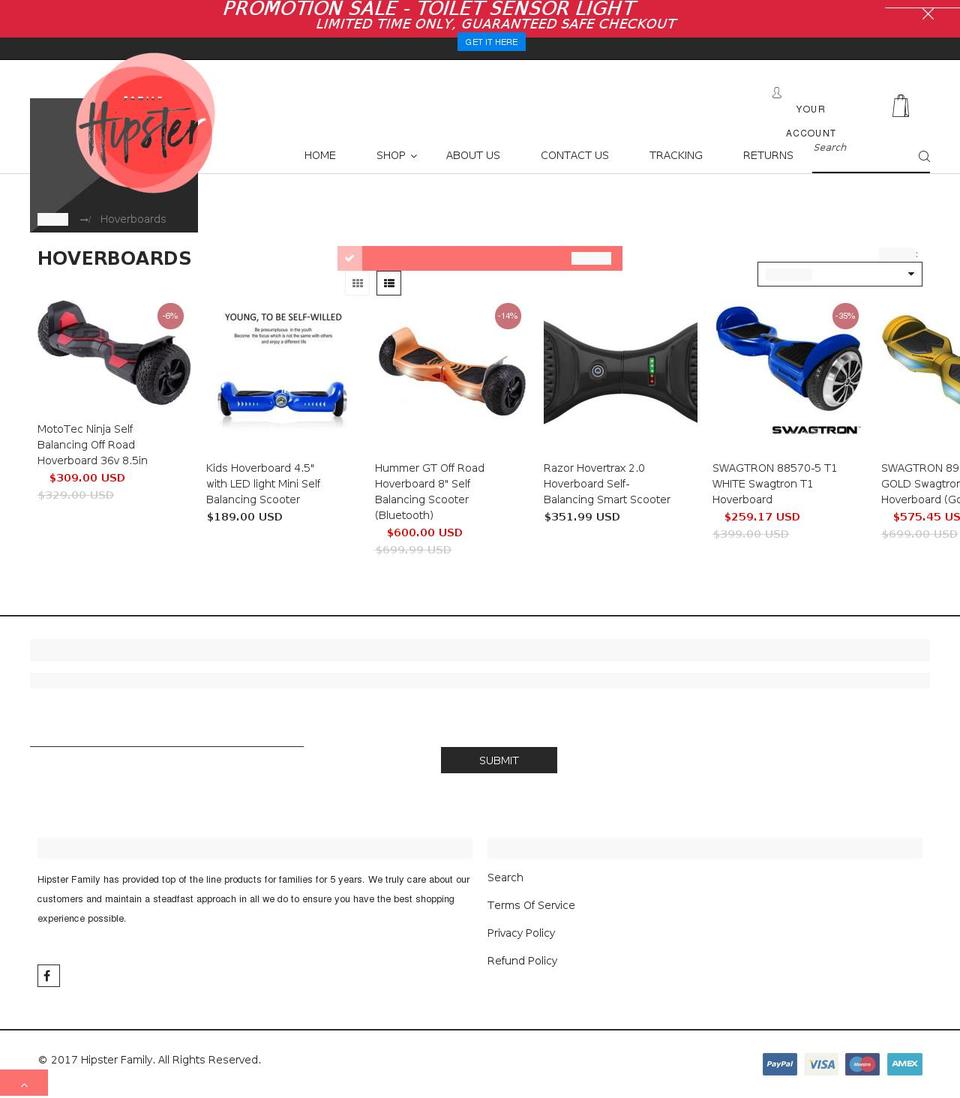 self-balancing-hoverboards.com shopify website screenshot