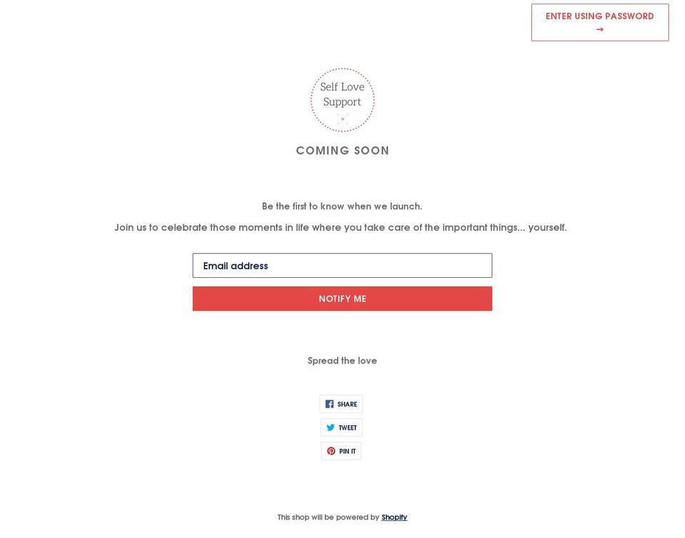 self-love-support.myshopify.com shopify website screenshot