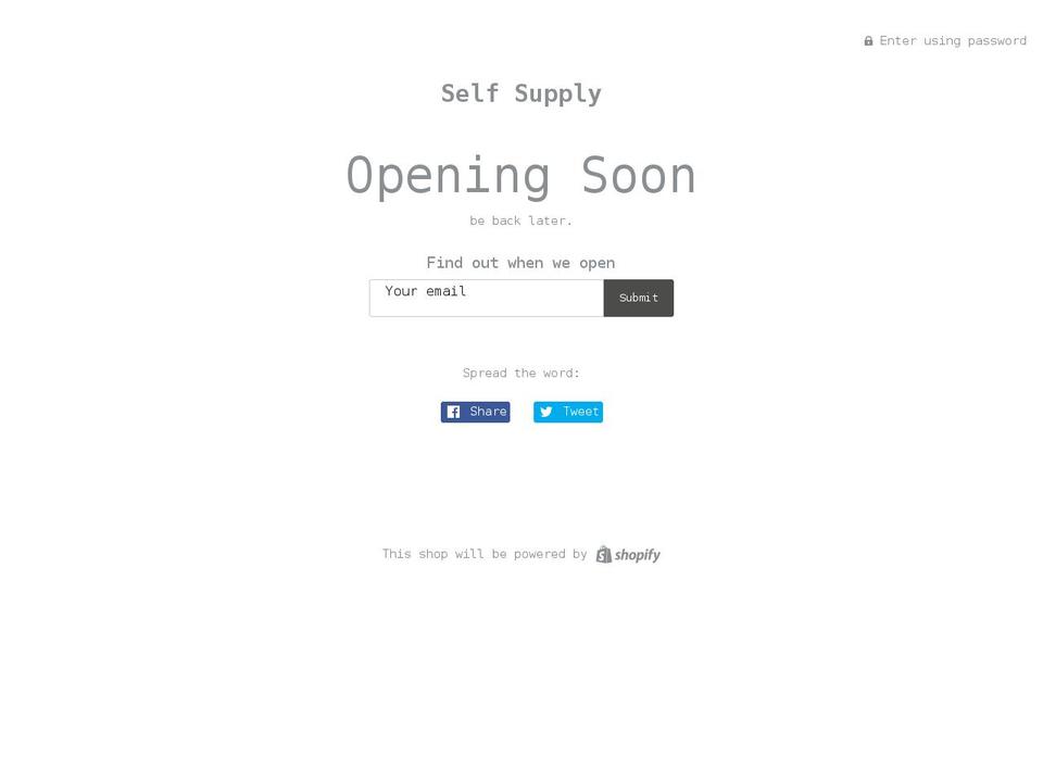 self.supply shopify website screenshot