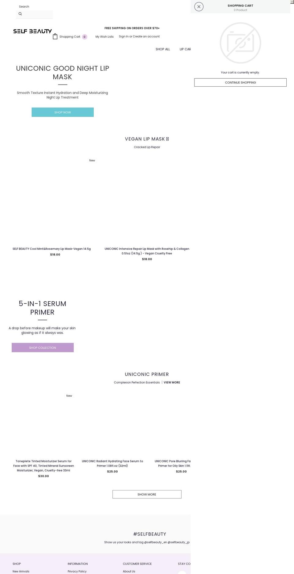 selfbeauty.shop shopify website screenshot
