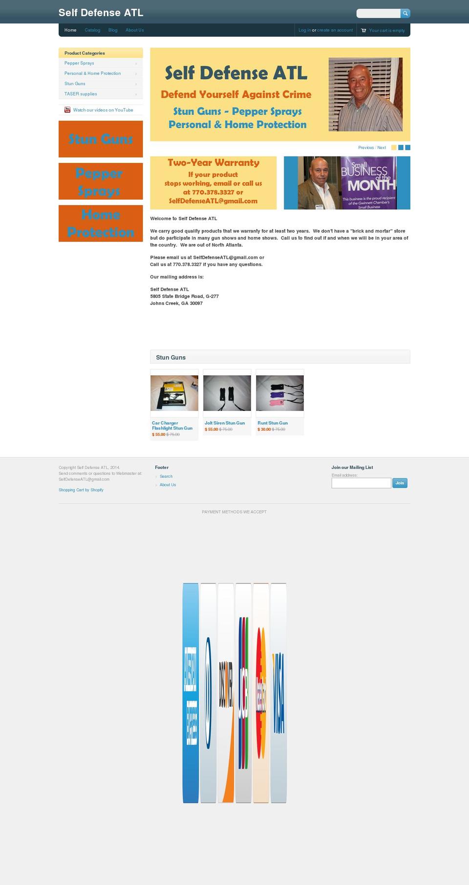 selfdefenseatl.com shopify website screenshot