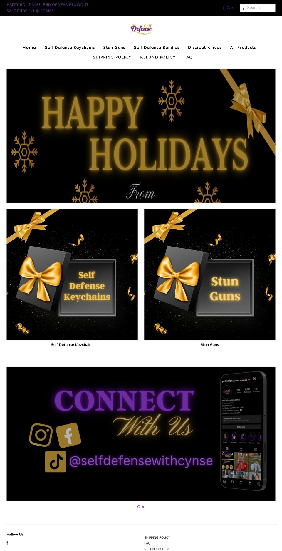 selfdefensewithcynse.com shopify website screenshot