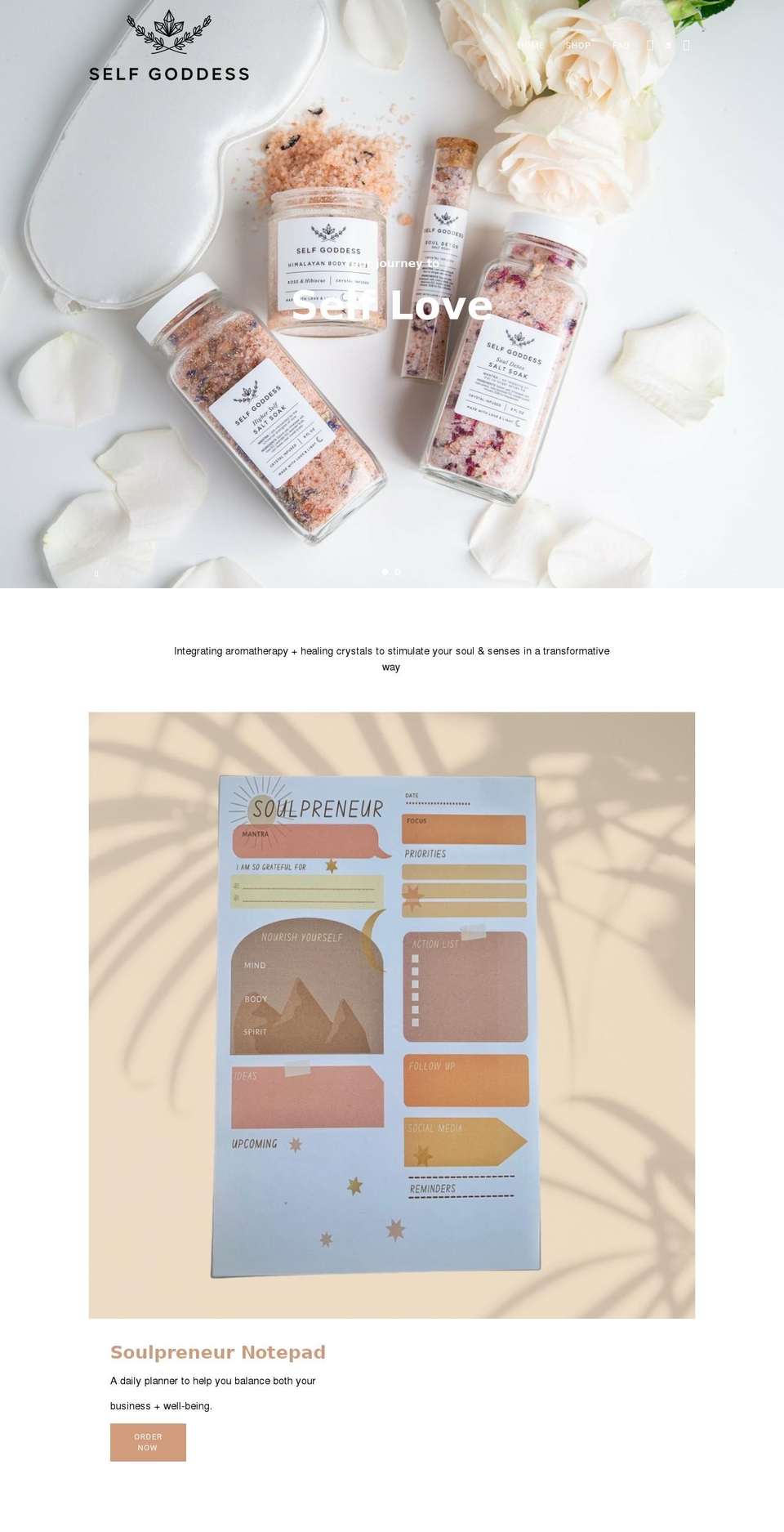 selfgoddess.com shopify website screenshot