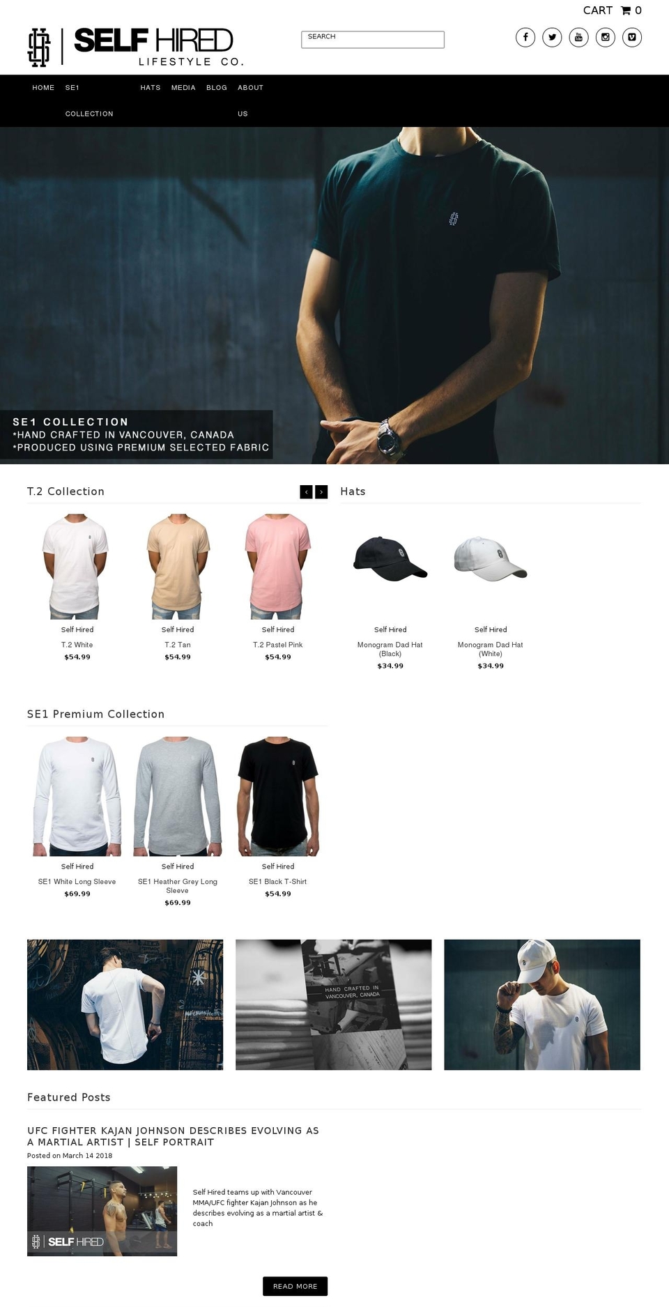 selfhiredapparel.com — Shopify storefront screenshot