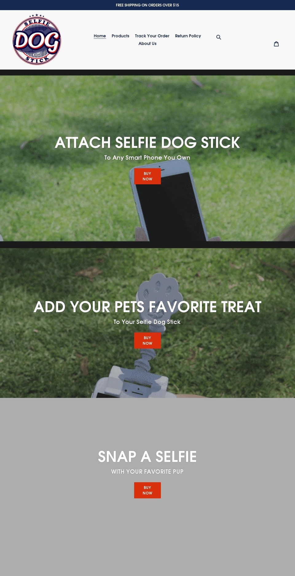 selfiedogstick.com shopify website screenshot